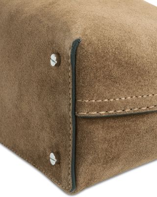 T-Lock Suede Convertible Clutch in Brown