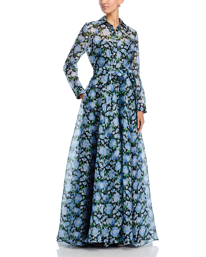 Carolina Herrera Caroline Herrera Silk Trench Floral Gown