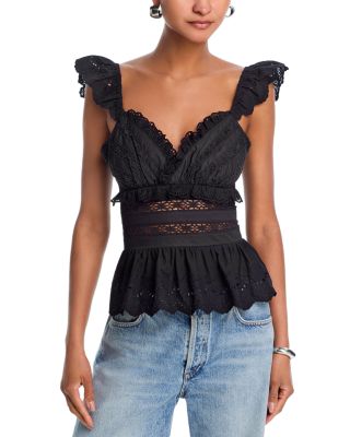 Eyelet Flutter Tank Top - Exclusive