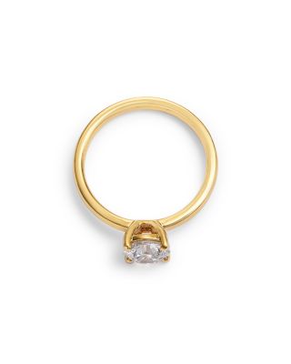 Certified Lab Grown Diamond Round Cut Engagement Ring in 18K Yellow Gold, 1.0 tcw