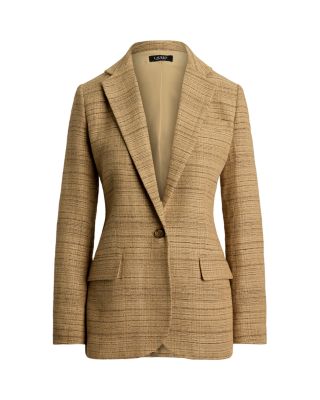 Herringbone Linen Blend Tweed Blazer