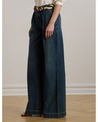 High Rise Pleated Wide Leg Jean