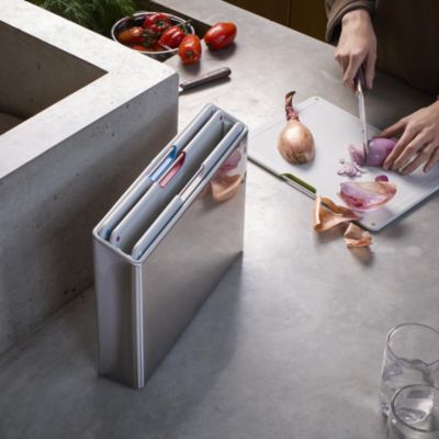 Folio Steel 4 Piece Cutting Board and Case Set