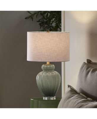 Agnes Blown Glass Table Lamp with Linen Shade