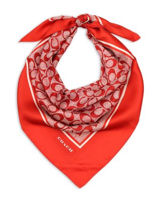 Textured Signature C Print Silk Square Scarf