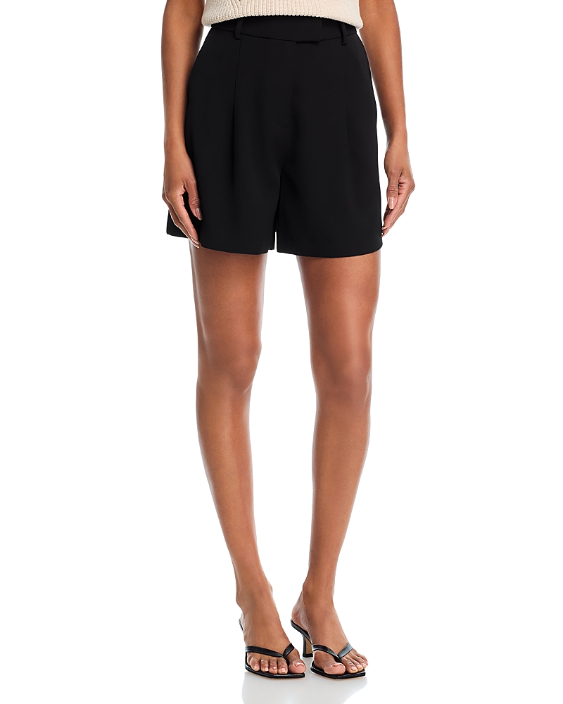 French Connection Harry Suiting Wide Leg Shorts In Black