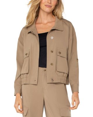 Elasticized Hem Utility Jacket