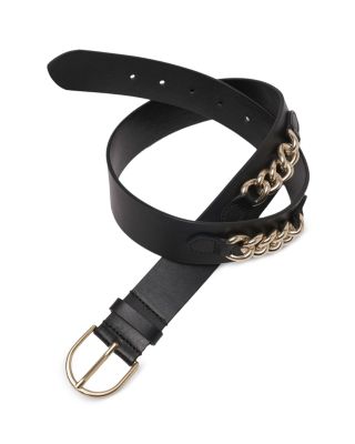 Women&#39;s Chain Detail Leather Belt