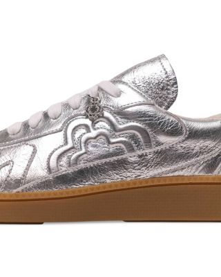 Women&#39;s Metallic Leather Sneakers