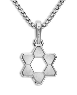Sterling Silver Deco Star of David Pendant