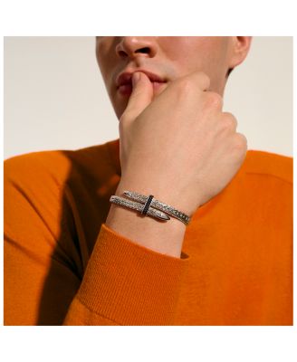 Sterling Silver Spear Black Sapphire Flex Bracelet