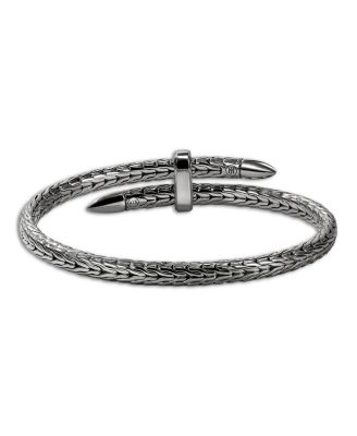 Black Rhodium Plated Sterling Silver Spear Flex Bracelet 