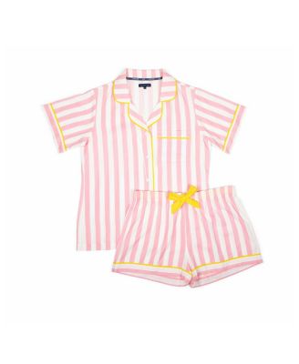 Retro Stripe Pajama Shorts Set