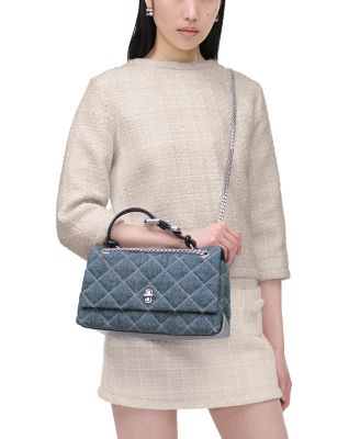 The Dual Chain Quilted Denim Shoulder Bag