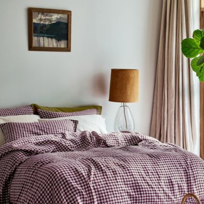 Gingham Linen Duvet Cover, King
