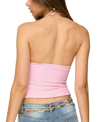 Lital Backless Cut Out Textured Top