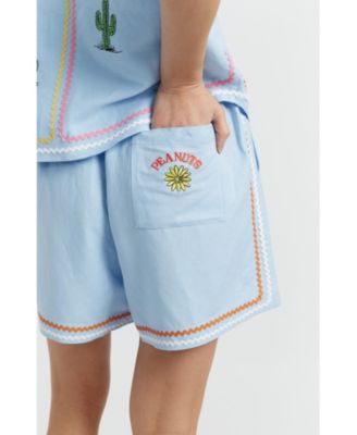 Women's Linen Cotton Peanuts Vacation Shorts