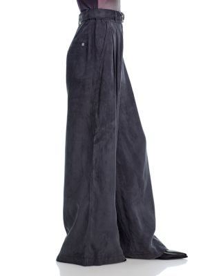Double Pleat Wide Leg Belted Pants