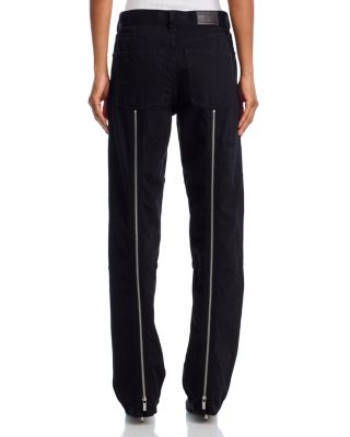 Zipper Back Carpenter Jeans in Rinsed Black