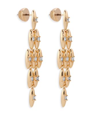 Baguette Cubic Zirconia Oval Dome Statement Earrings