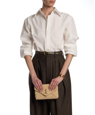 Cassandre Chain Pouch In Raffia