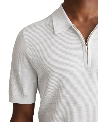 Textured Quarter Zip Polo Shirt