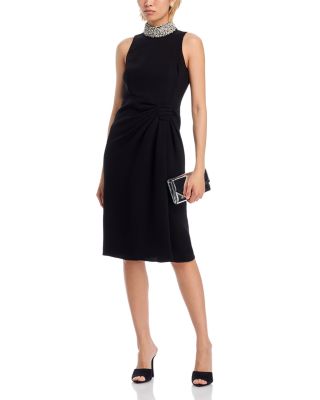 Mock Neck Sarong Dress