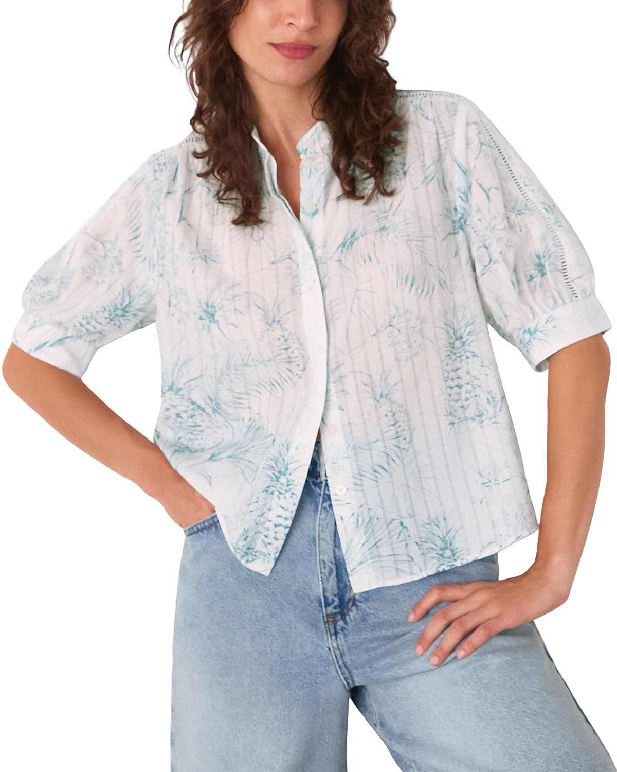 Whistles Pineapple Textured Shirt