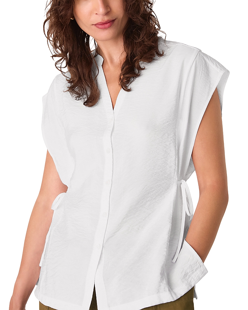 Whistles Button Down Tie Side Blouse