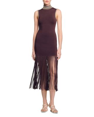 Fringe Knit Embellished Dress