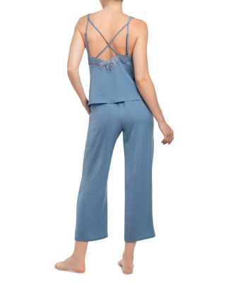 Hammered Satin Cami Crop Pant Pajama Set