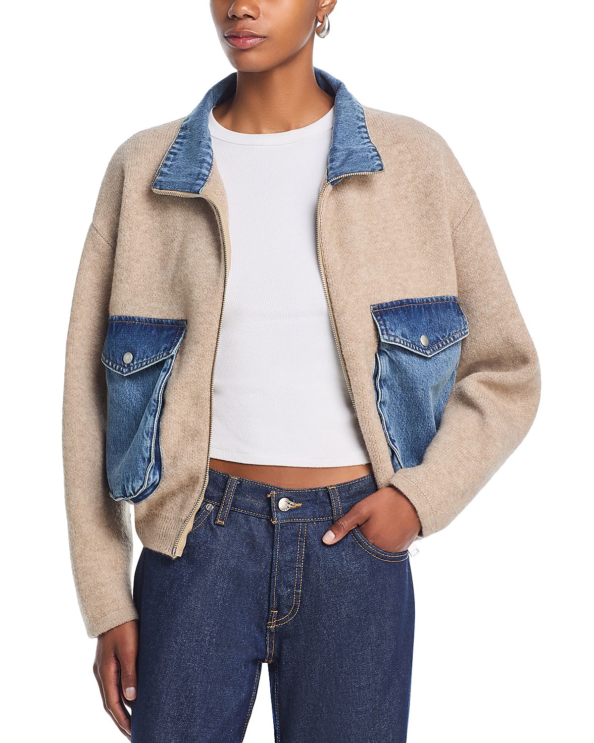 Blanknyc Sweater Bomber Jacket