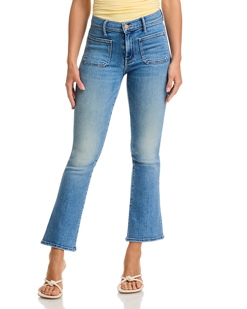 Mother Lil Patch Pocket High Rise Ankle Weekender Jeans In Poppin Wheelies In Blue