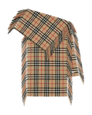 Burberry - Check Cashmere Fringed Scarf