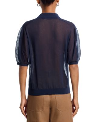 Blouson Polo in Sheer Crepe