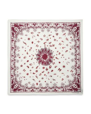 Bandana Print Mixed Silk Square Scarf