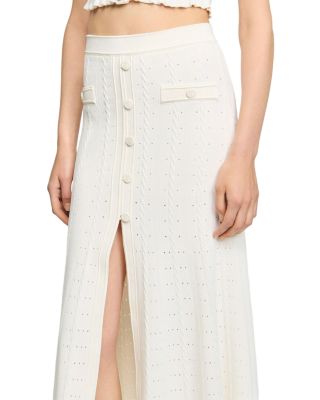 Pointelle Knit Maxi Skirt