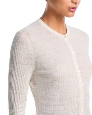 Crewneck Crop Rib Cardigan