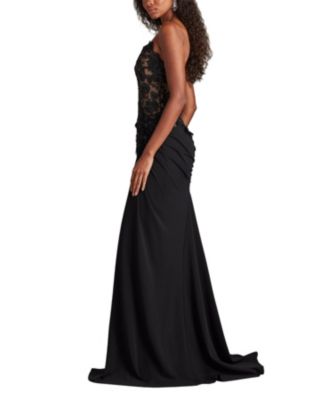 Dresden Draped Sequin Embroidered Gown