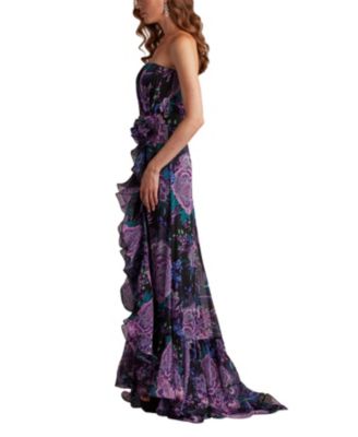 Morwenna Floral Print Ruffle Gown