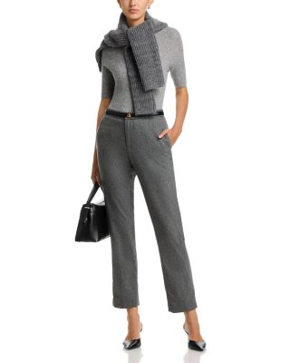 Platinum Wool Blend Ribbed Elbow Sleeve Sweater