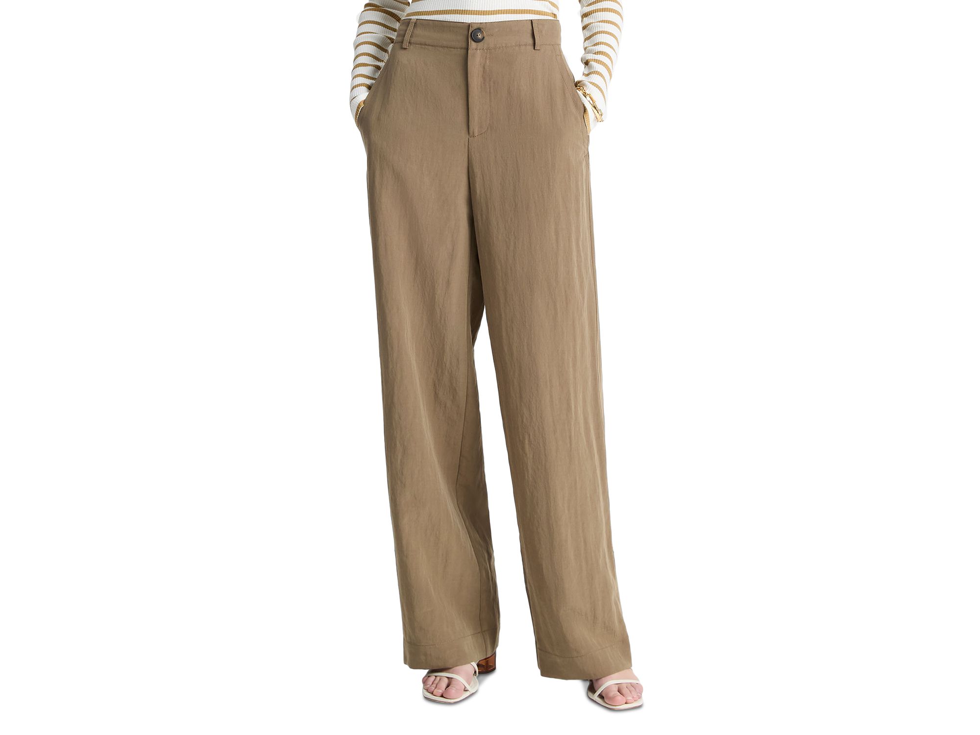 Mid Rise Relaxed Wide Leg Pants - Image 1