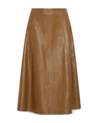 Falange Faux Leather Skirt 