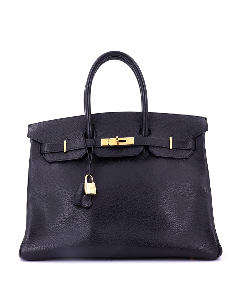 Pre-owned Pre-owned Hermes Hermes Birkin 35 Handbag Black Ardennes With Gold Hardware