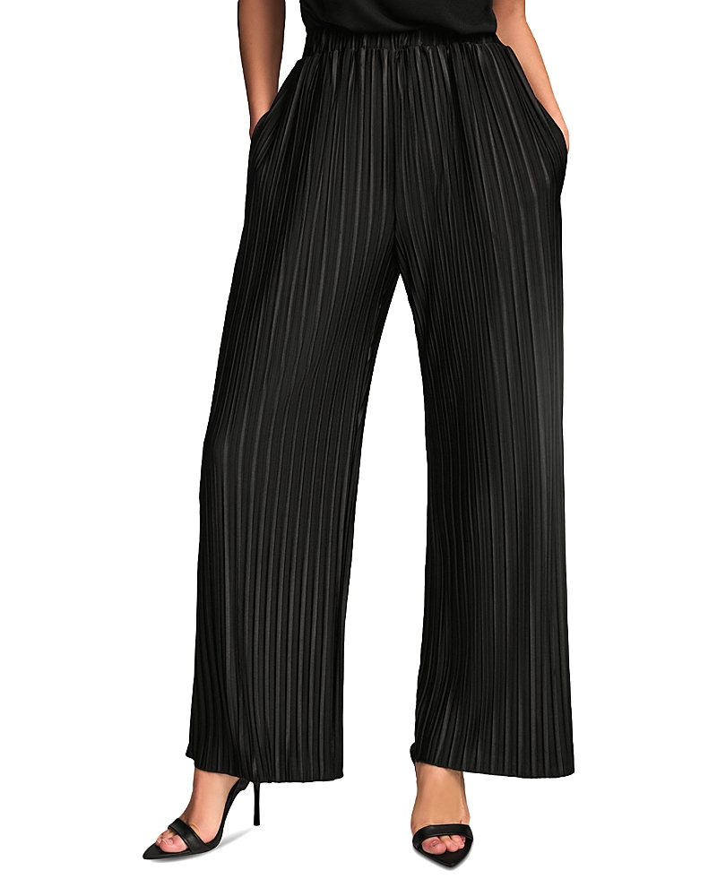 Donna Karan Pleated Pull On Pants In Black