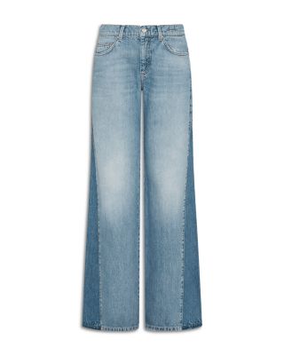 Low Rise Wide Leg Jeans in Light Blue