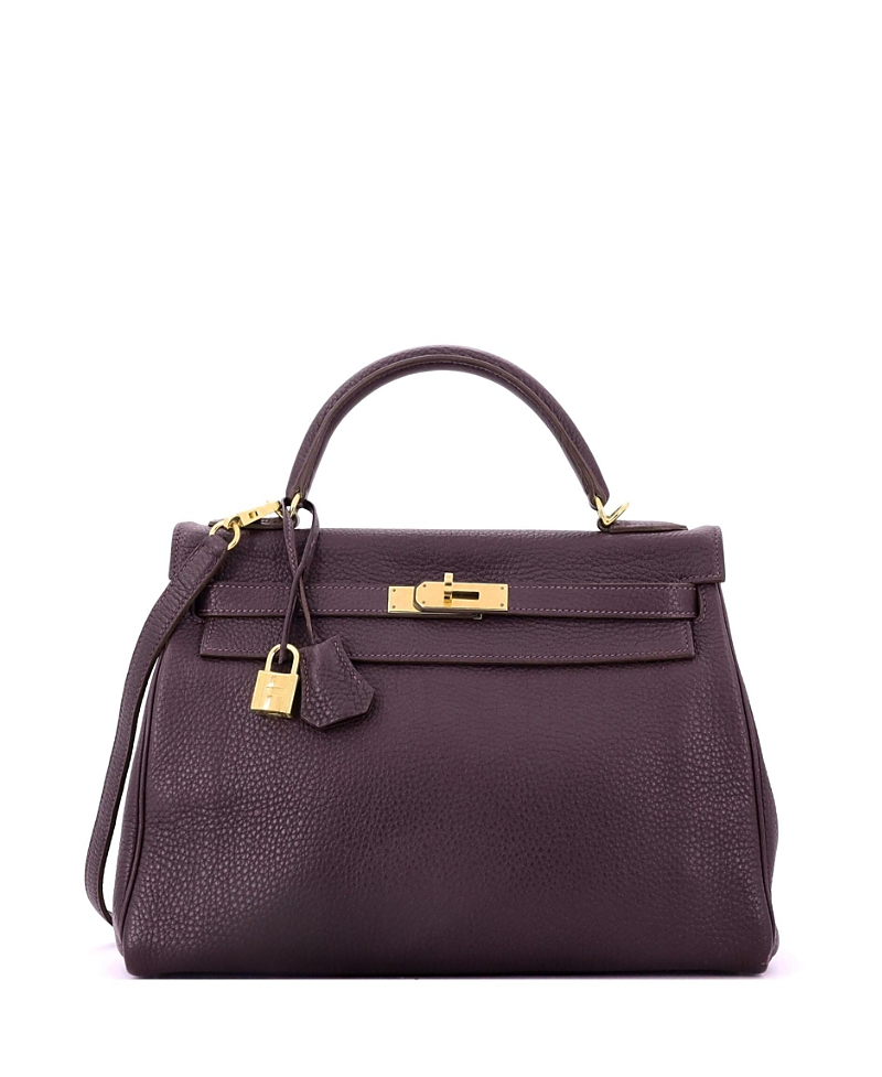 Pre-owned Pre-owned Hermes Hermes Kelly 32 Handbag Purple Togo With Gold Hardware
