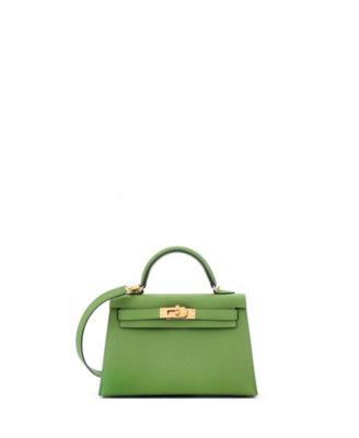 Pre-Owned HERMÈS - Kelly 20 Handbag Green Epsom with Gold Hardware