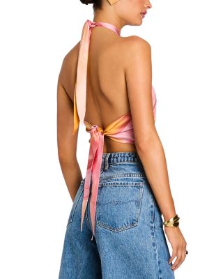 Jamie Printed Brushstroke Halter Top