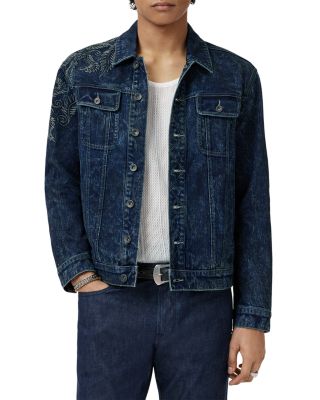 Anthony Regular Fit Embroidered Denim Trucker Jacket  